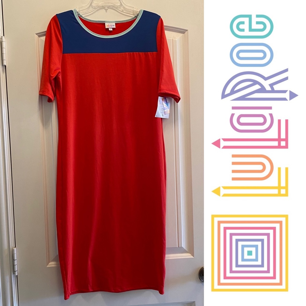 LuLaRoe Julia Color Block Dress - NWT L
